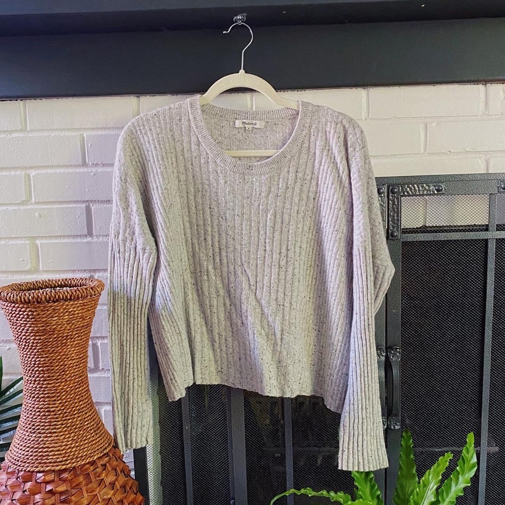 Madewell Gray Relaxed Crewneck Sweater